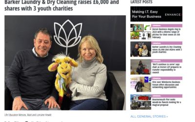 Barker Laundry & Dry Cleaning raises £6,000 and shares with 3 youth charities